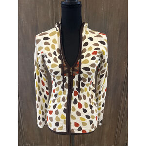 Vertigo Paris Russet Hooded Zip Front Sweater Small